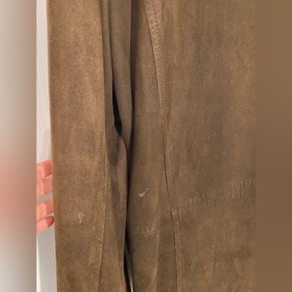 Vintage J. Crew SUEDE Leather Button Up Car Coat, Dark Brown, SOFT, Men’s Large - Picture 11 of 12